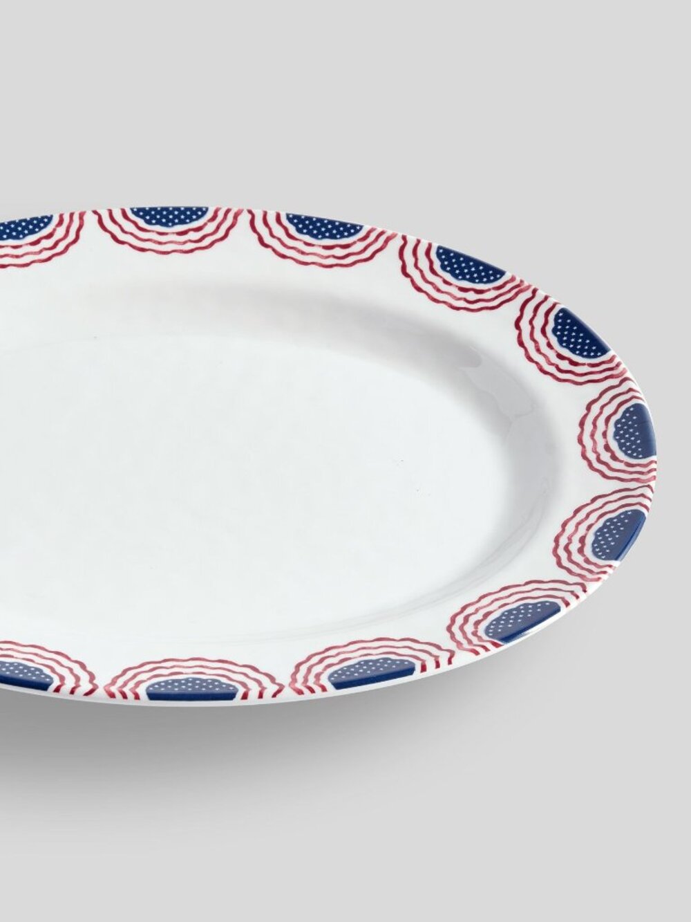 NEW Pottery Barn Cabana Americana Melamine Oval Serving Platter July 4th